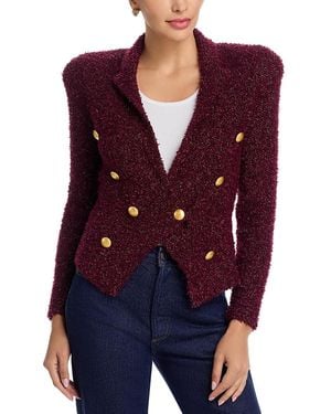 L'Agence 'Agence Bethany Knit Double Breasted Blazer - Purple