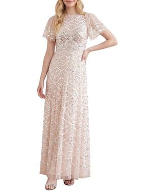 Needle & Thread Deco Dot Gloss Ankle Gown - Natural