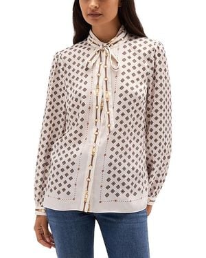 Hobbs Iva Chain Print Blouson Sleeve Blouse - Natural