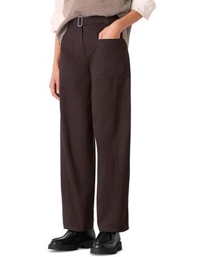 Whistles Belted Barrel Leg Trousers - Brown