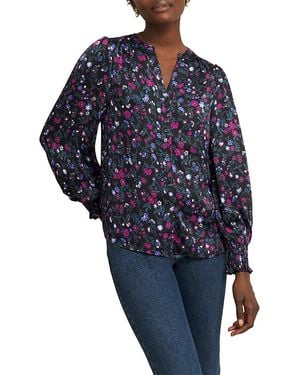 Hobbs Tasha Button Front Blouse - Blue