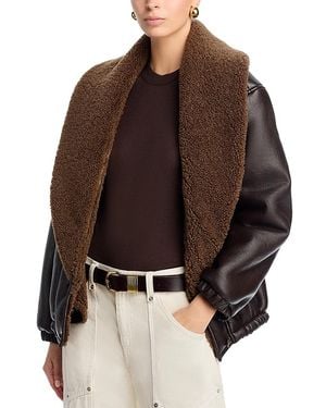 Blank NYC Shawl Collar Faux Leather Coat - Brown