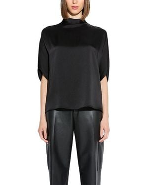 LAPOINTE Satin Cape Tee - Black