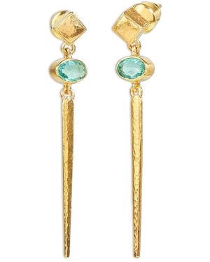 Gurhan 18K & 22K Rain Emerald Linear Drop Earrings - Blue