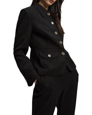 Karen Millen Textured Compact Stretch Tailored Jacket - Black