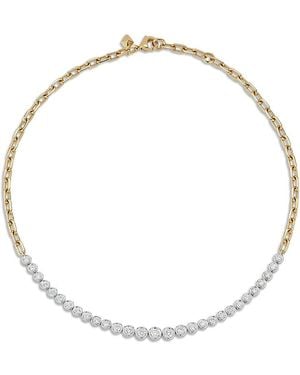 WALTERS FAITH 18K & Bezel Diamond Graduated Collar Necklace, 16 - Metallic