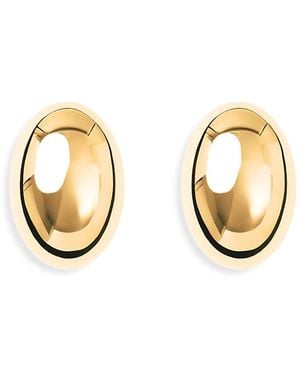 LIE STUDIO Camille Oval Stud Earrings - Metallic