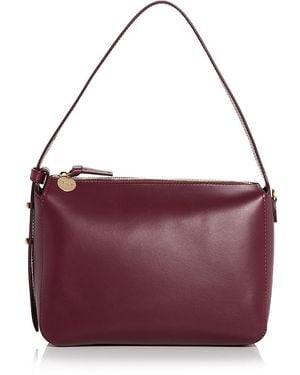 Clare V. Fleurine Leather Shoulder Bag - Purple