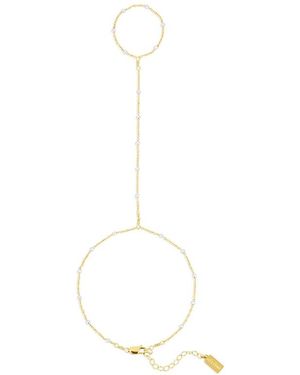 SET & STONES Austen Two Tone Hand Chain - White