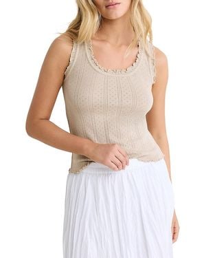 NIC+ZOE Pointelle Rib Ella Tank Top - White