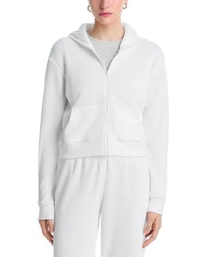 PERFECTWHITETEE Inez Waffle Zip Hoodie - White