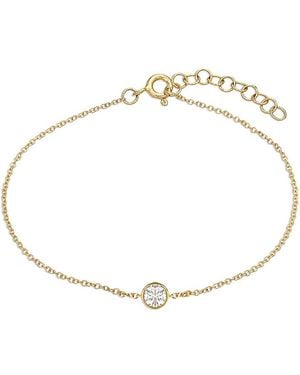 Zoe Lev 14K Diamond Bezel Fine Link Bracelet - Metallic