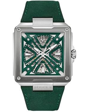 Bulova Marc Anthony Series X2 Leather Strap Watch, 41Mm X 41Mm - Green