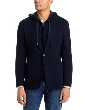 Vince Removable Bib Hooded Jersey Sport Coat - Blue