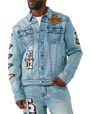 TRUE RELIGION Varsity Jimmy Patch Jacket - Blue
