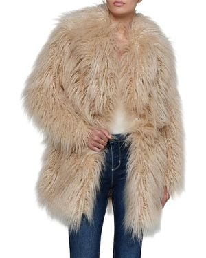 L'Agence Toira Faux Fur Long Sleeve Coat - Natural