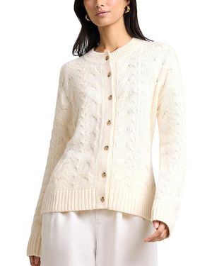Onia Fitted Cable Knit Cardigan - Natural