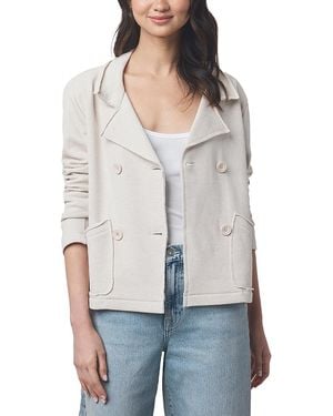 Splendid French Terry Double Breasted Blazer - White