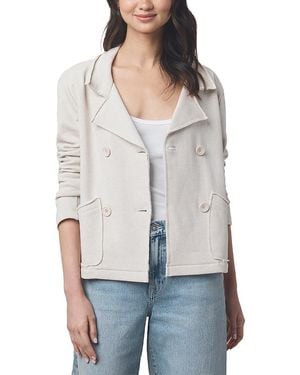 Splendid French Terry Double Breasted Blazer - White