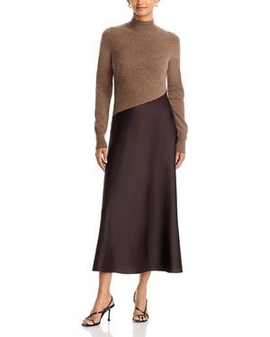 Tanya Taylor Vera Turtleneck Midi Dress - Brown