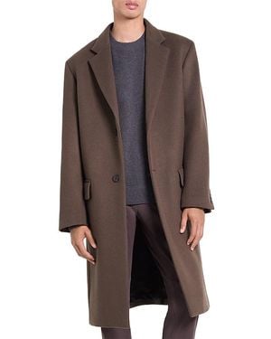 Theory Plush Melton Wool Blend Tailored Coat - Brown