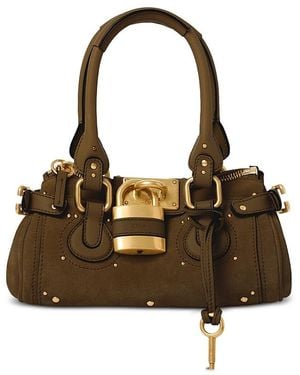 Chloé Paddington Small Suede Shoulder Bag - Brown