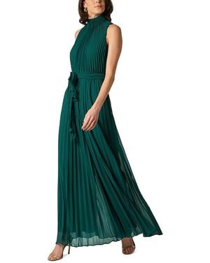 Aidan Mattox Pleated Georgette Jumpsuit - Green