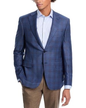 Canali Siena Check Windowpane Regular Fit Sport Coat - Blue