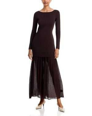 Line & Dot Gemma Maxi Sweater Dress - Brown