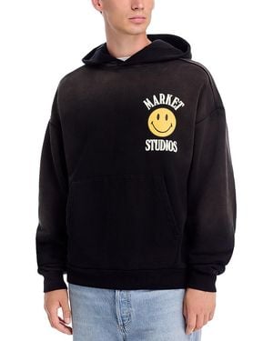 Market Double Smiley Graphic Hoodie - Blue