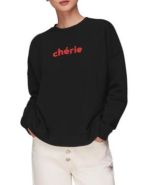 Whistles Cotton Cherie Logo Sweatshirt - Black