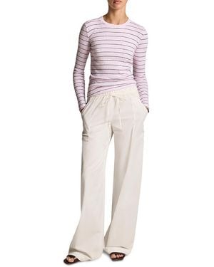 Vince Striped Ribbed Cotton Long Sleeve Tee - Multicolor