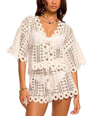 Ramy Brook Dottie Swim Cover-Up Top - White