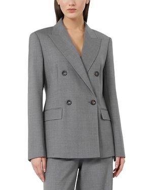 Max Mara Mstgioiosa Wool Blend Blazer - Gray