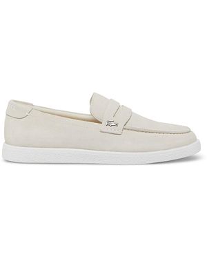 Lacoste Cochet Slip On Suede Loafers - White