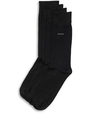BOSS Tom Crew Socks, Pack Of 2 - Black