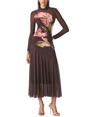 Steve Madden Vivara Mesh Turtleneck Dress - Brown