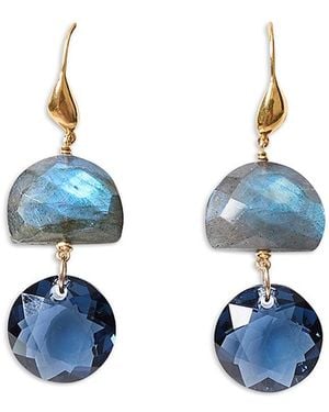 Chan Luu Labyrinth Duo Gemstone Double Drop Earrings - Blue