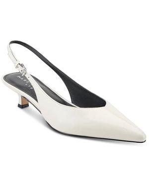 Marc Fisher Luciey Pointed Suede Slingback Pumps - White