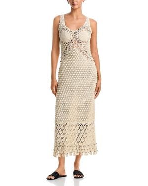 Rabanne Beaded Crochet Dress - Natural