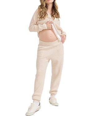 Hatch Collection The Cozy Waffle Maternity Jogger - Natural