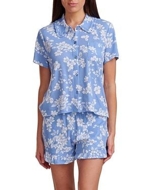 Splendid Short Sleeve Boxer Pajama Set - Blue
