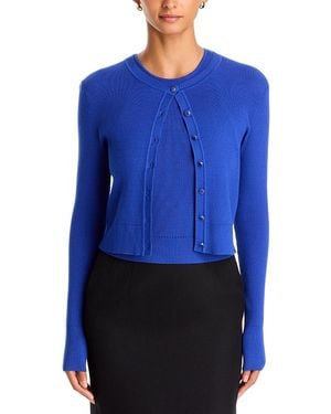 Toccin Zoe Ribbed Cropped Cardigan - Blue