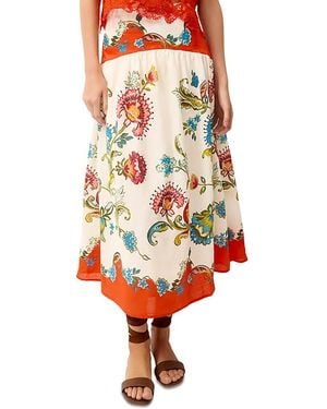 Marie Oliver Vicki Floral Drop Waist Skirt - White