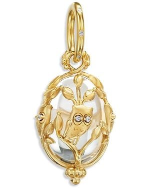 Temple St. Clair 18K Fj Crystal & Diamond Small Owlet Amulet Pendant - Metallic