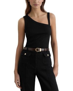 Reiss Aysha Asymmetric Tank Top - Black