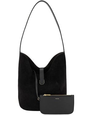 Vince Eris Medium Suede Bucket Bag - Black
