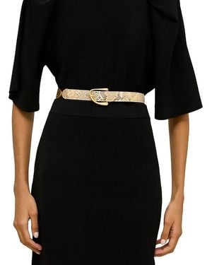 Cult Gaia Ailani Embossed Leather Swivel Belt - Black