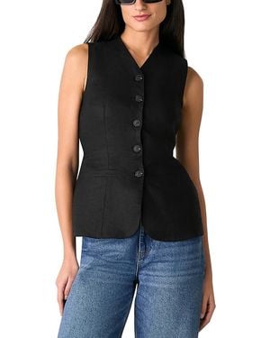 Whistles Molly Linen Waistcoat - Black