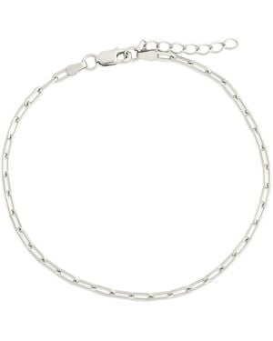 Sterling Forever Dainty Paperclip Chain Bracelet - White